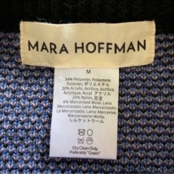 Mara Hoffman Sunburst Compass Knit Swing Short Sleeve Sweater Dress Denim Sz M - Picture 6 of 9